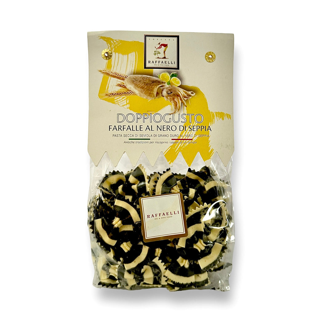 FARFALLE À L'ENCRE DE SÈCHE NOIR - CIAO PASTA - FARFALLE WITH BLACK SCUTTLE INK - RAFFAELLI PASTA - FREE DELIVERY IN CANADA